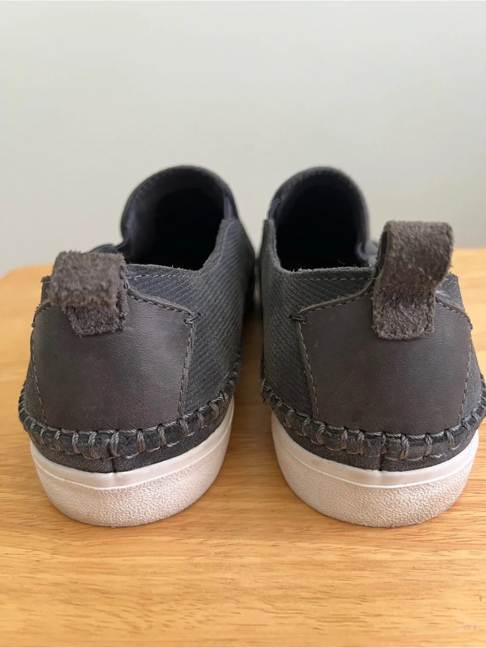 Clarks Gray Corduroy Slip-On Loafers